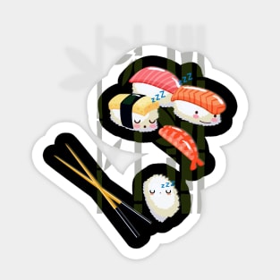 Sleep walking sushi, japanese foodie Sticker